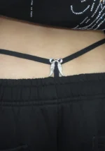 Fallen Wings Charm Mesh G-string Black-2