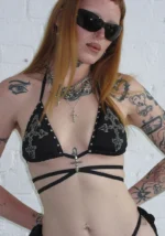 Feral Studded Bikini Top Black-3