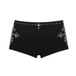 Feral Studded Micro Hotpant Shorts Black