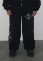 Feral Studded Oversized Sweatpants Black-2