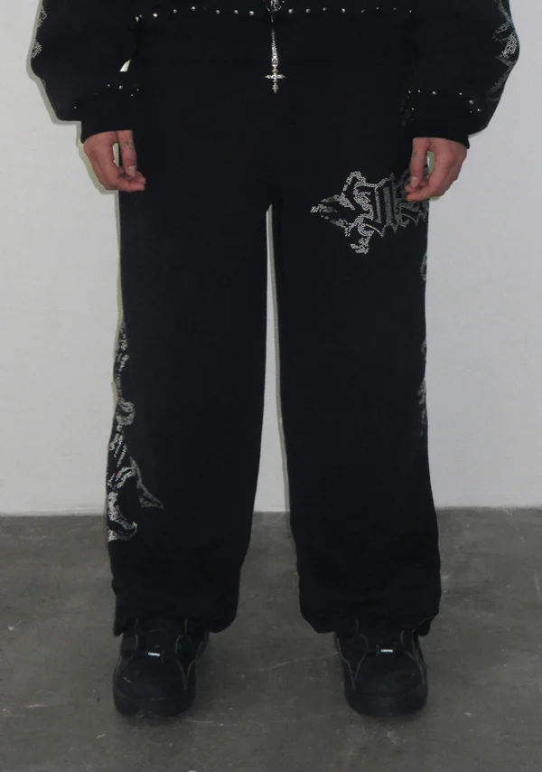 Feral Studded Oversized Sweatpants Black-2