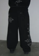 Feral Studded Oversized Sweatpants Black-4