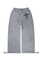 Feral Studded Oversized Sweatpants Washed Grey-1