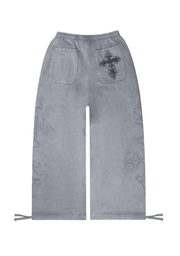 Feral Studded Oversized Sweatpants Washed Grey-1