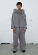 Feral Studded Oversized Sweatpants Washed Grey-2
