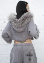 Feral Studded Oversized Sweatpants Washed Grey-3
