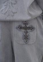 Feral Studded Oversized Sweatpants Washed Grey-5