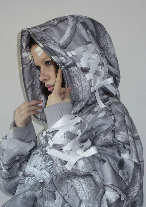 Forbidden ZIP Hoodie Snow-3