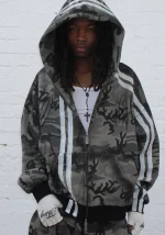 Grime ZIP Hoodie Grey Camo-5