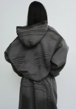 Grime ZIP Hoodie Washed Slate-2