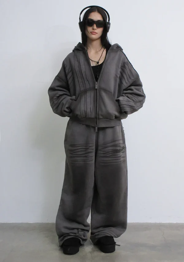 Grime ZIP Hoodie Washed Slate-3
