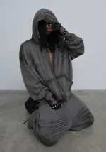 Grime ZIP Hoodie Washed Slate-6