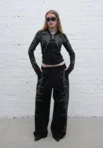Haunt Studded Oversized Sweatpants Black-2