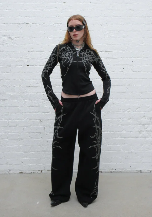 Haunt Studded Oversized Sweatpants Black-2