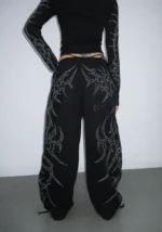 Haunt Studded Oversized Sweatpants Black-3