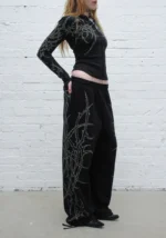 Haunt Studded Oversized Sweatpants Black-4