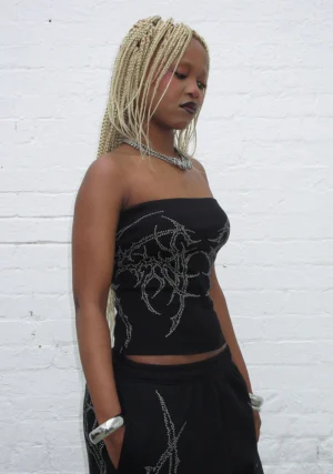 Haunt Studded Tube Top Black-1