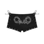 Heist Rhinestone Cuff Micro Hotpant Shorts Black