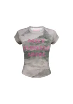 Hell's Favorite Rhinestone Baby Tee Camo