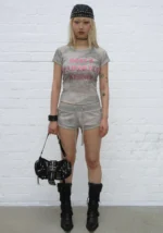 Hell's Favorite Rhinestone Baby Tee Camo-3