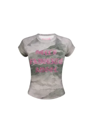 Hell's Favorite Rhinestone Baby Tee Camo