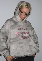Hell's Favorite Rhinestone Pullover Hoodie Camo-1