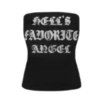 Hell's Favorite Rhinestone Tube Top Black