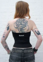 Hell's Favorite Rhinestone Tube Top Black-3