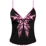 Idol Rhinestone Fitted Cami Top Black