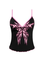 Idol Rhinestone Fitted Cami Top Black