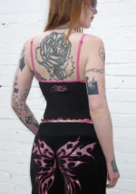 Idol Rhinestone Fitted Cami Top Black-3