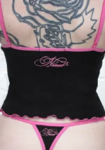 Idol Rhinestone Fitted Cami Top Black-5