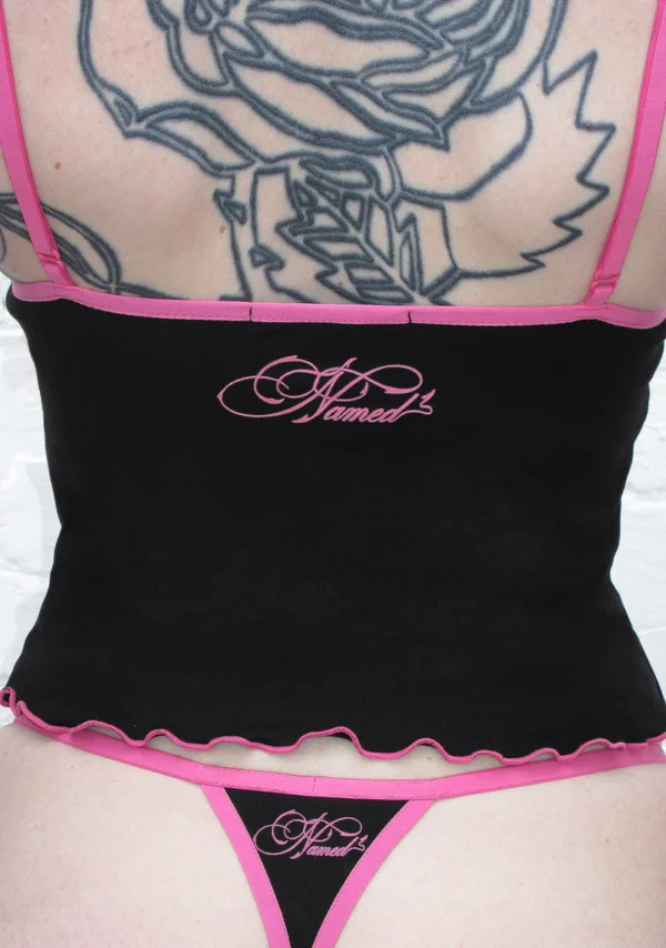 Idol Rhinestone Fitted Cami Top Black-5