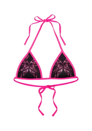 Idol Rhinestone Triangle Bikini Top Black