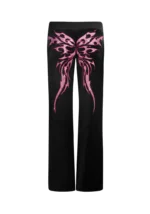 Idol Rhinestone Velour Sweatpants Black-1