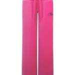 Idol Rhinestone Velour Sweatpants Hot Pink