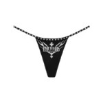 Ignite Rhinestone Thong Black