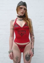 Ignite Rhinestone Thong Red-2