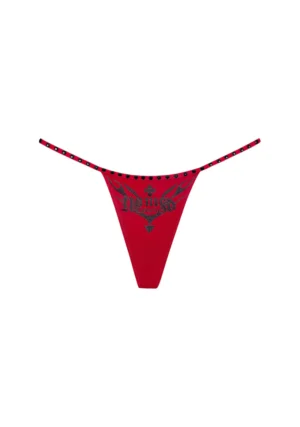 Ignite Rhinestone Thong Red