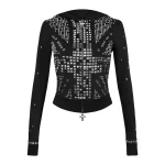 Knight Studded Fitted Hoodie Black