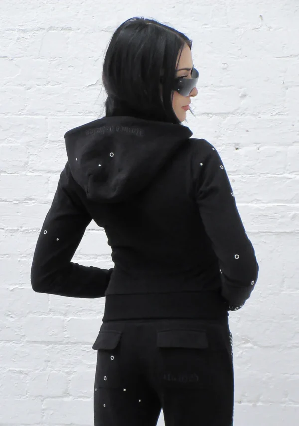 Knight Studded Fitted Hoodie Black-4