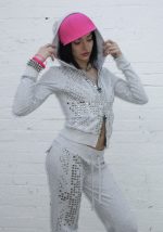 Knight Studded Fitted Hoodie Grey Marl-1