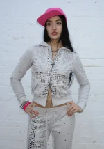 Knight Studded Fitted Hoodie Grey Marl-5