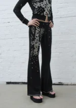 Knight Studded Fitted Pants Black-3