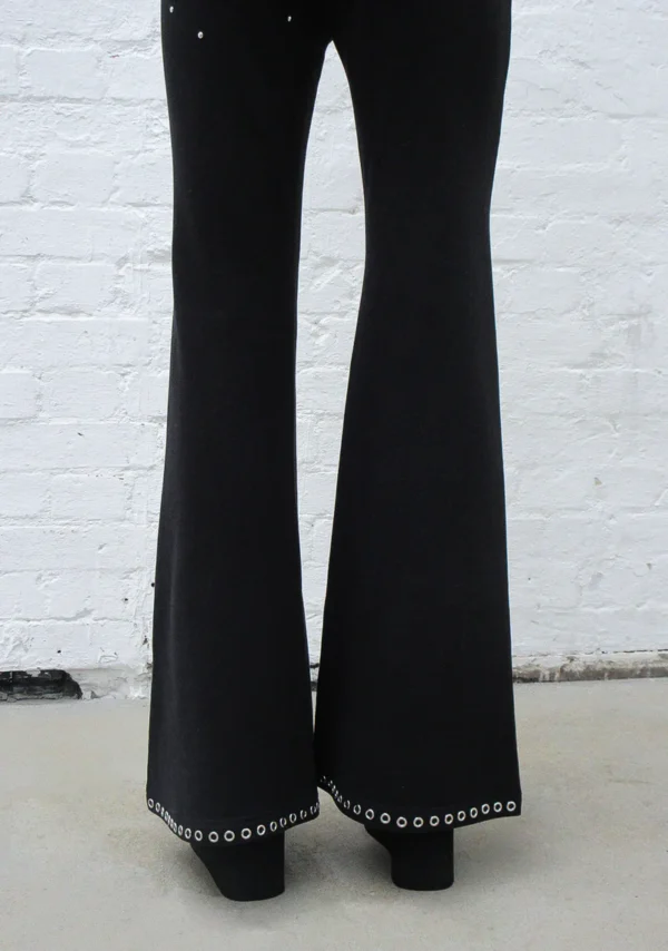Knight Studded Fitted Pants Black-4