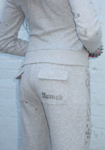 Knight Studded Fitted Pants Grey Marl-2