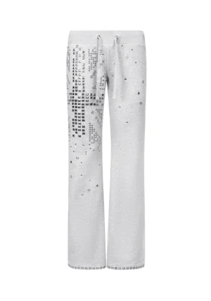 Knight Studded Fitted Pants Grey Marl