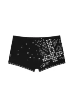 Knight Studded Micro Hotpant Shorts Black-1