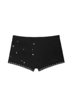 Knight Studded Micro Hotpant Shorts Black