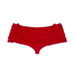 Lovebite Mesh Ruffle Micro Hotpant Shorts Red